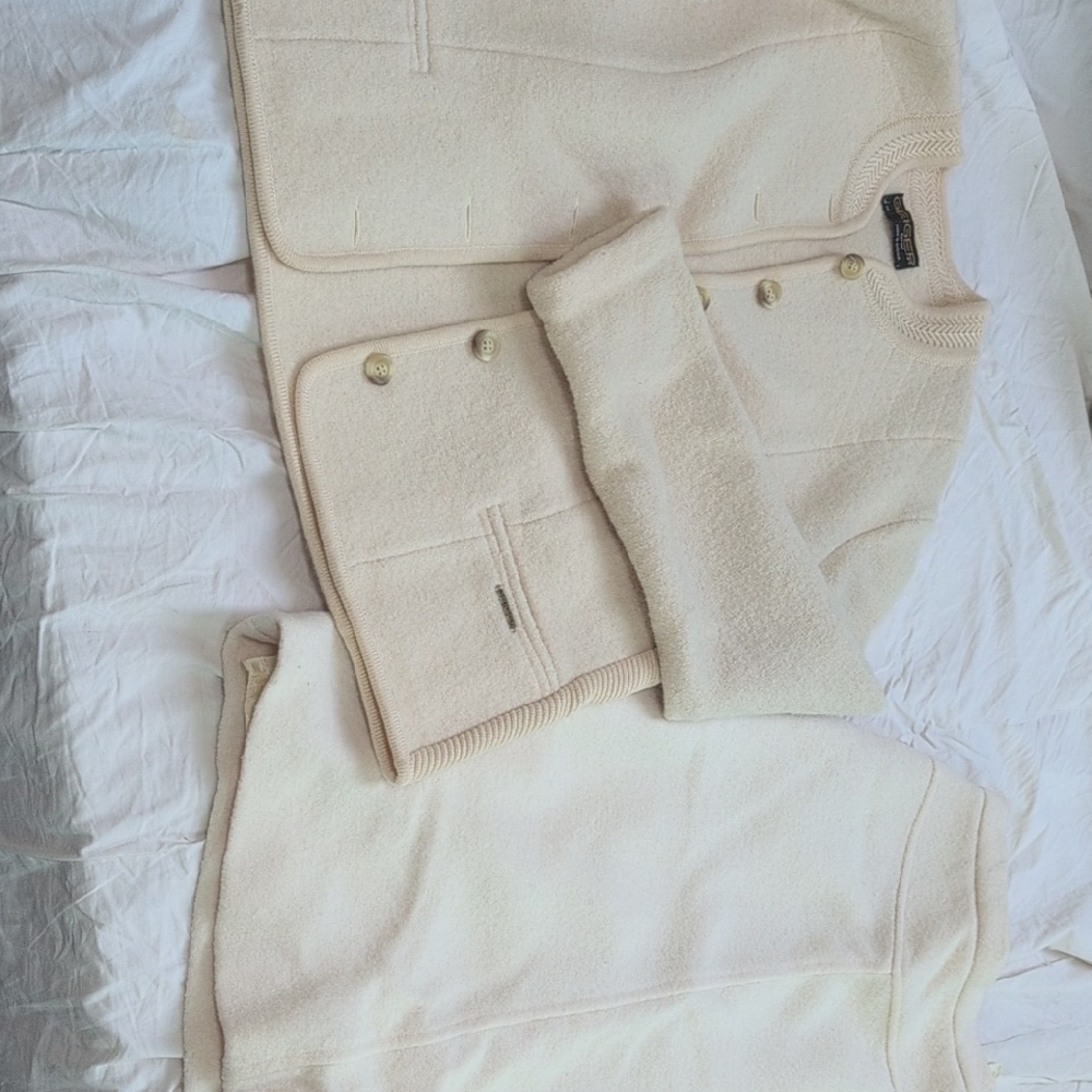 Geiger Cream Cardigan and Skirt Set